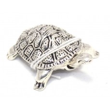 Tortoise 70% Pure Silver Hindu Statue Pooja Yantra India Article Handmade W464